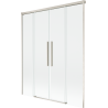Mexen Rox vanová zástěna 2-křídlá posuvná 140 x 150 cm, transparentní, kartáčovaný nikl - 8C9-140-002-97-00