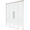 Mexen Rox vanová zástěna 2-křídlá posuvná 160 x 150 cm, transparentní, kartáčovaný nikl - 8C9-160-002-97-00