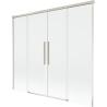 Mexen Rox vanová zástěna, 2-dílná, posuvná, 170 x 150 cm, transparentní, kartáčovaný nikl - 8C9-170-002-97-00