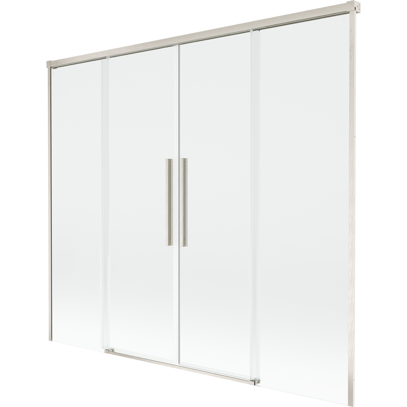 Mexen Rox sprchová zástěna vanová 2-křídlová posuvná 180 x 150 cm, transparentní, kartáčovaný nikl - 8C9-180-002-97-00