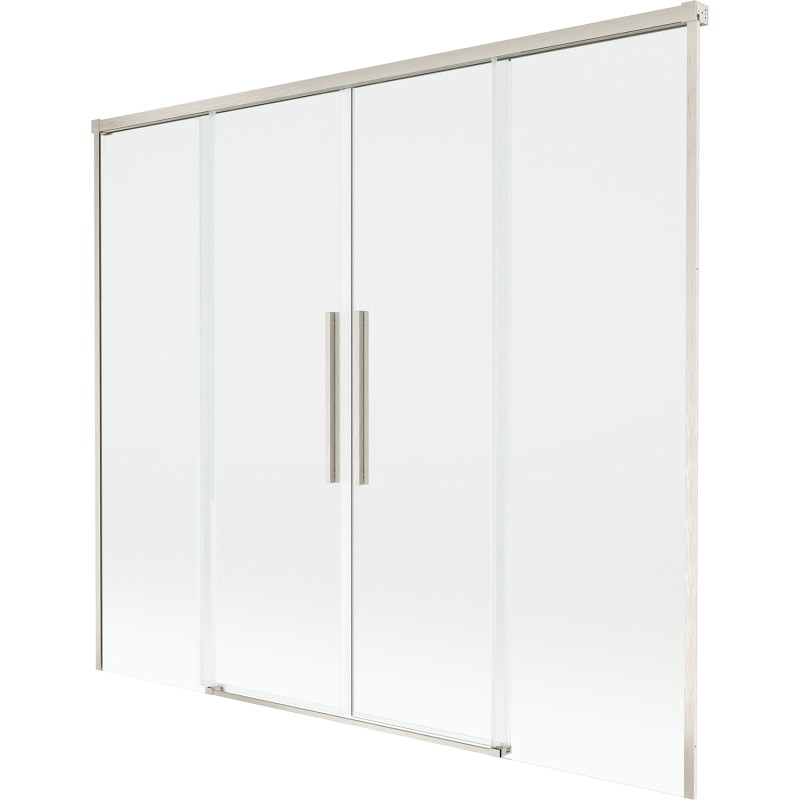 Mexen Rox sprchová zástěna na vanu 2-dílná posuvná 190 x 150 cm, transparentní, kartáčovaný nikl - 8C9-190-002-97-00
