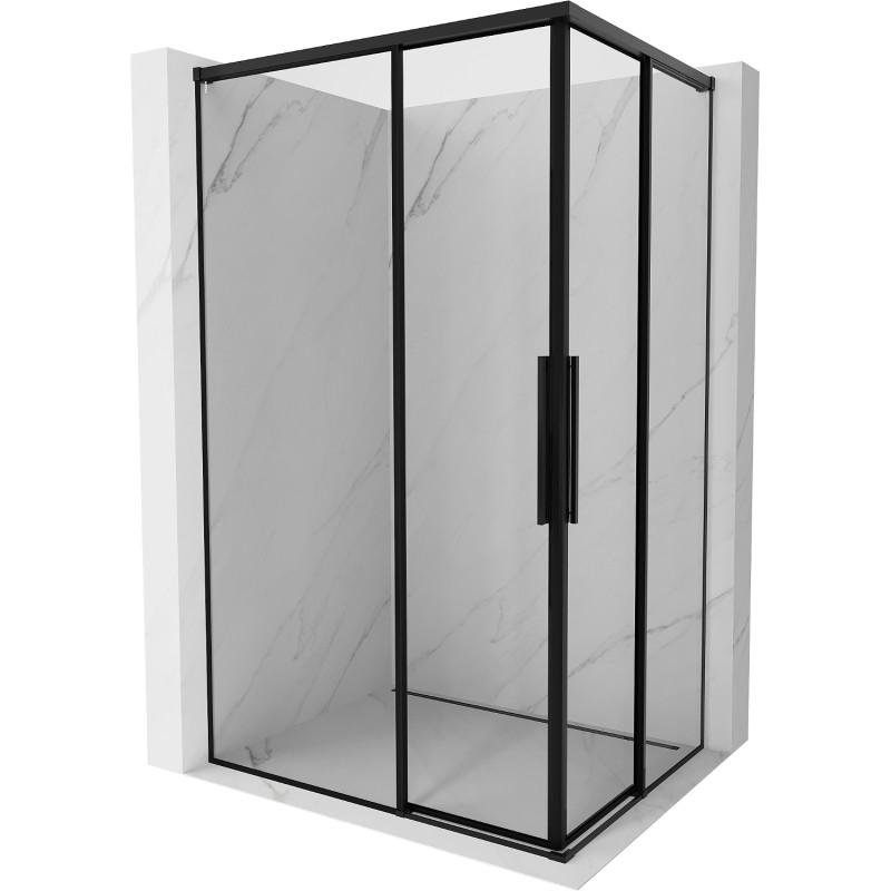 Mexen Rox Duo sprchová kabina posuvná 85 x 80 cm, černý rám, černá - 8C2D-085-080-70-70