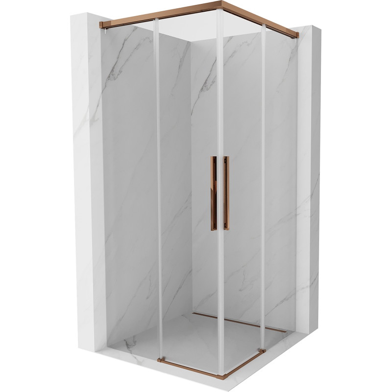 Mexen Rox Duo posuvná sprchová kabina 95 x 95 cm, transparentní, růžové zlato - 8C2D-095-095-60-00
