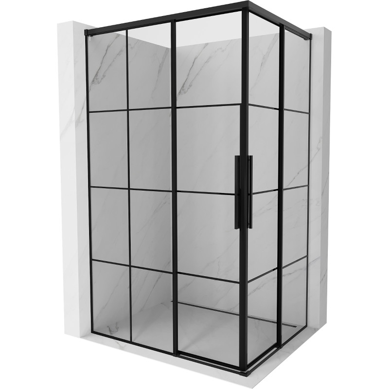 Mexen Rox Dvojitá posuvná sprchová kabina 100 x 80 cm, černá mřížka, černá - 8C2D-100-080-70-77
