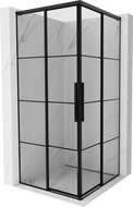 Mexen Rox Duo sprchový kout posuvný 90 x 90 cm, černá mřížka, černá - 8C2D-090-090-70-77