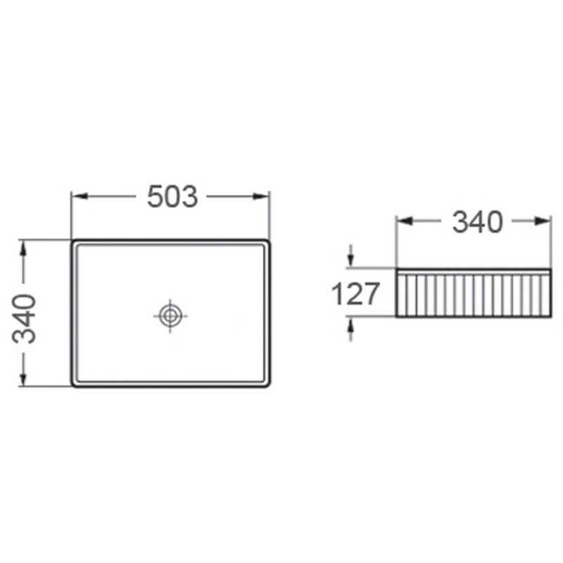 Mexen Grovo umyvadlo na desku vroubkované 50 x 34 cm, bílá - 22305000