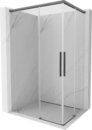 Mexen Rox Duo sprchový kout posuvný 120 x 85 cm, průhledný, kartáčovaný gun gray - 8C2D-120-085-66-00