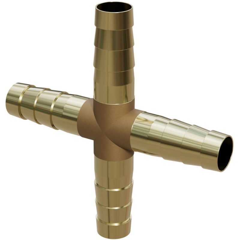 Mexen BRASS čtyřnásobný konektor pro hadici X mosazný 10 x 10 x 10 x 10 mm - W97432-10101010