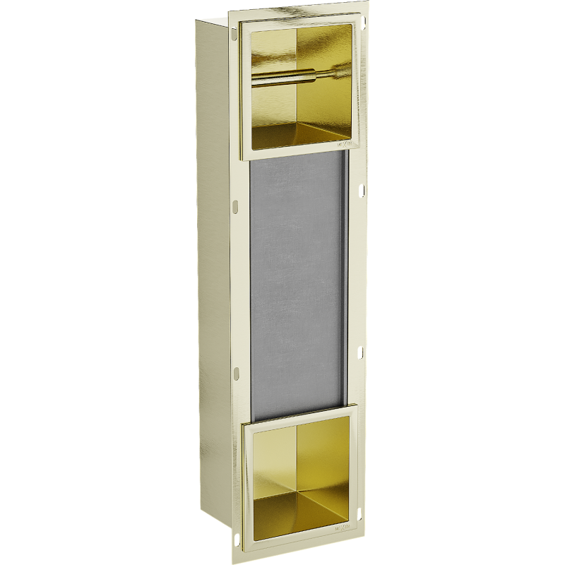 Mexen X-Wall-BP držák na toaletní papír s zásobníkem, zlatý kartáčovaný - 1954