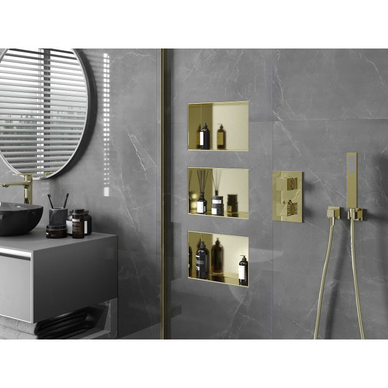 Mexen X-Wall-NR police bez rámečku 30 x 20 cm, zlatá kartáčovaná - 1951302010