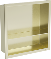 Mexen X-Wall-R vestavěná police s límcem a policí 30 x 30 cm, zlatá kartáčovaná - 1950303010S