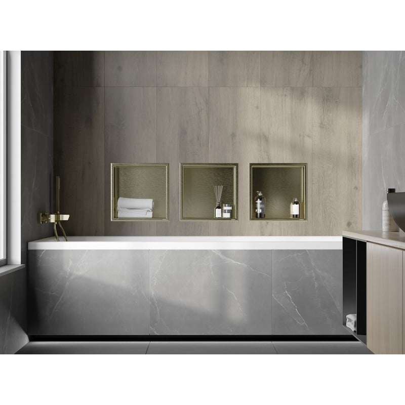 Mexen X-Wall-R nástěnná police s límcem 30 x 30 cm, zlatá kartáčovaná - 1950303010