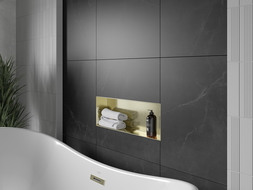 Mexen X-Wall-NR nástěnná polička bez rámečku 60 x 20 cm, zlato kartáčované - 1951602010