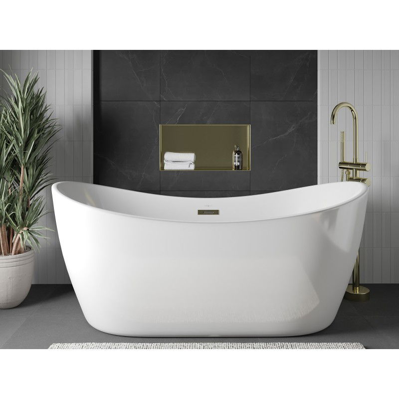 Mexen X-Wall-NR police do výklenku bez okraje 60 x 30 cm, kartáčované zlato - 1951603010