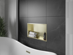 Mexen X-Wall-R výklenková polička s límcem 60 x 30 cm, zlatá kartáčovaná - 1950603010