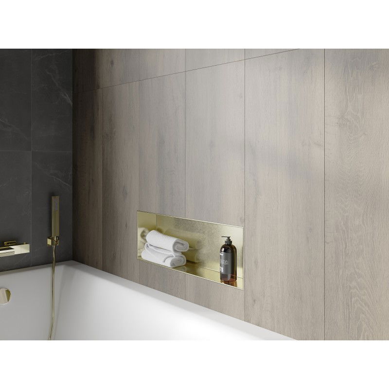 Mexen X-Wall-NR nástěnná polička bez rámečku 60 x 20 cm, zlato kartáčované - 1951602010