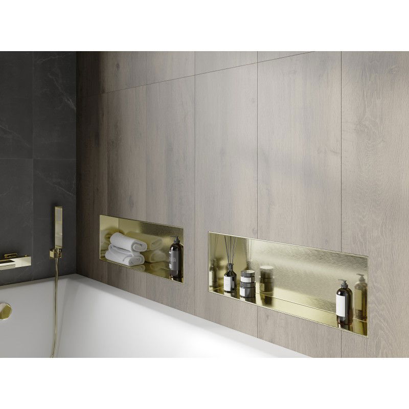 Mexen X-Wall-NR nástěnná polička bez rámečku 60 x 20 cm, zlato kartáčované - 1951602010