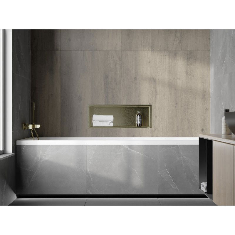 Mexen X-Wall-R rohová police s límcem 60 x 20 cm, zlatá kartáčovaná - 1950602010