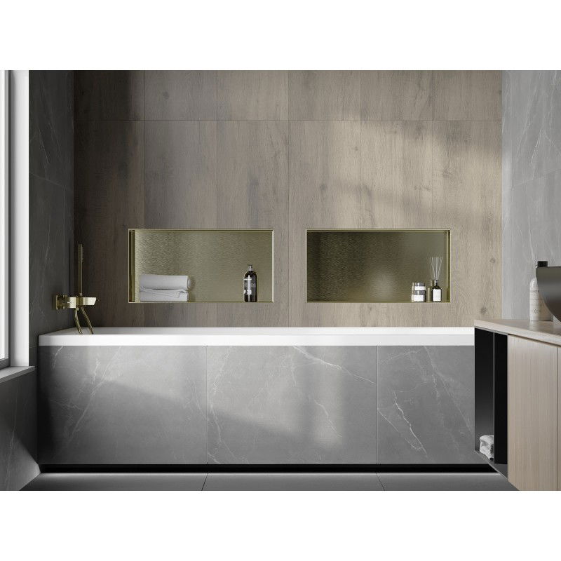 Mexen X-Wall-NR police do výklenku bez okraje 60 x 30 cm, kartáčované zlato - 1951603010