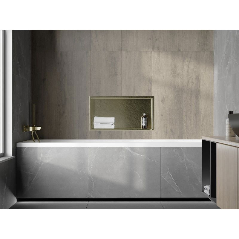 Mexen X-Wall-R výklenková polička s límcem 60 x 30 cm, zlatá kartáčovaná - 1950603010