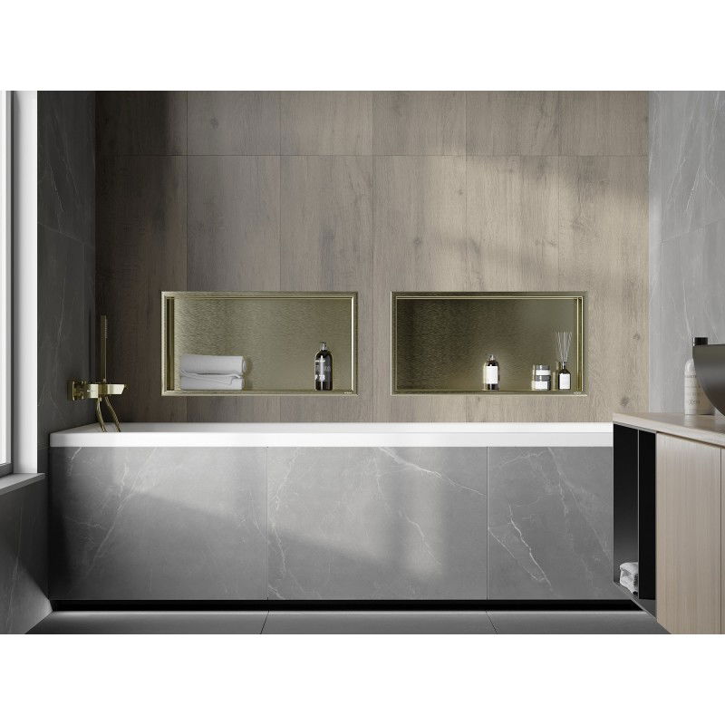 Mexen X-Wall-R výklenková polička s límcem 60 x 30 cm, zlatá kartáčovaná - 1950603010