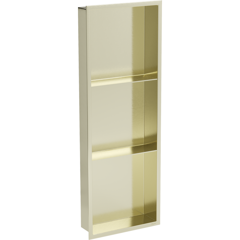 Mexen X-Wall-R nástěnná police s límcem a policí 90 x 30 cm, zlatá kartáčovaná - 1950903010S