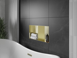 Mexen X-Wall-NR Nástěnná police bez límce s policí 60 x 30 cm, kartáčovaná zlatá - 1951603010S