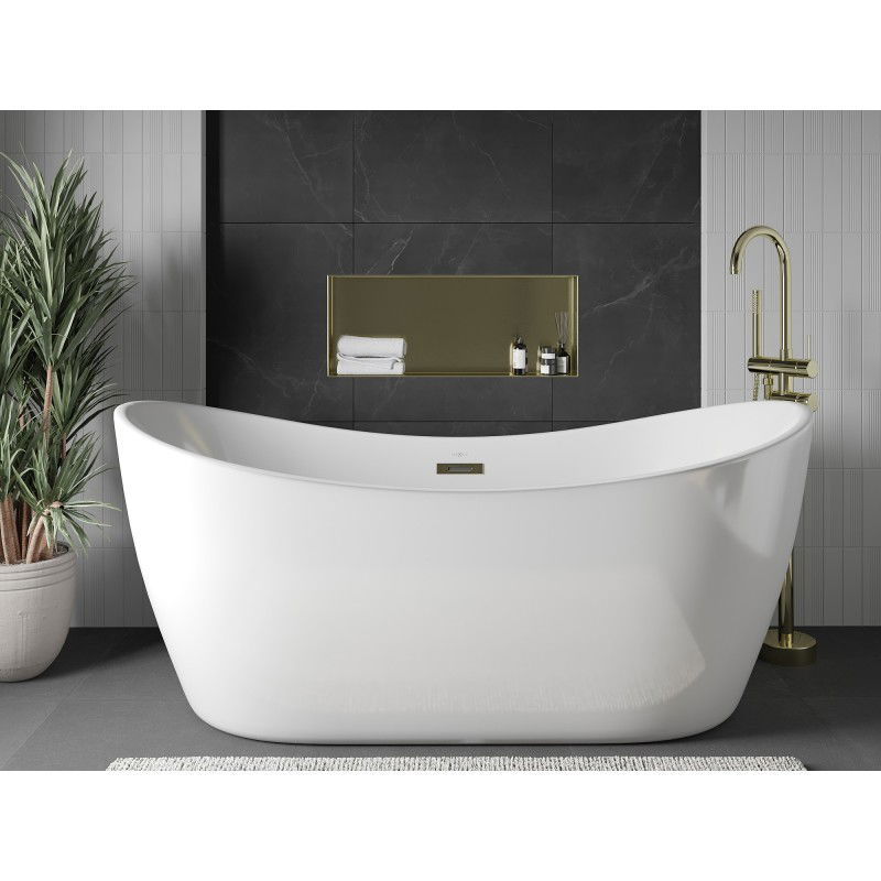 Mexen X-Wall-NR výklenková police bez lemu 75 x 30 cm, zlatá kartáčovaná - 1951753010