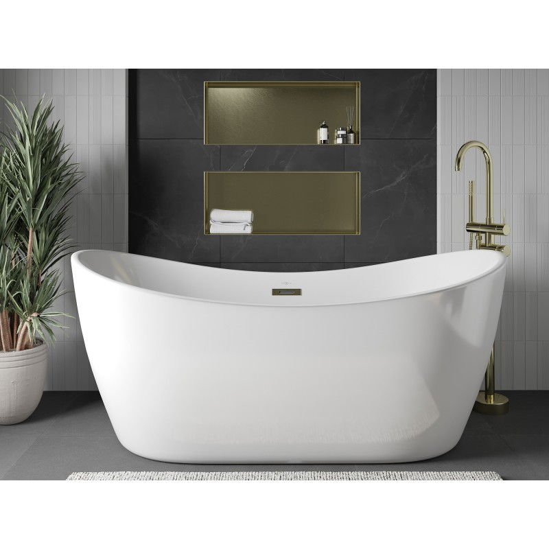 Mexen X-Wall-NR výklenková police bez lemu 75 x 30 cm, zlatá kartáčovaná - 1951753010