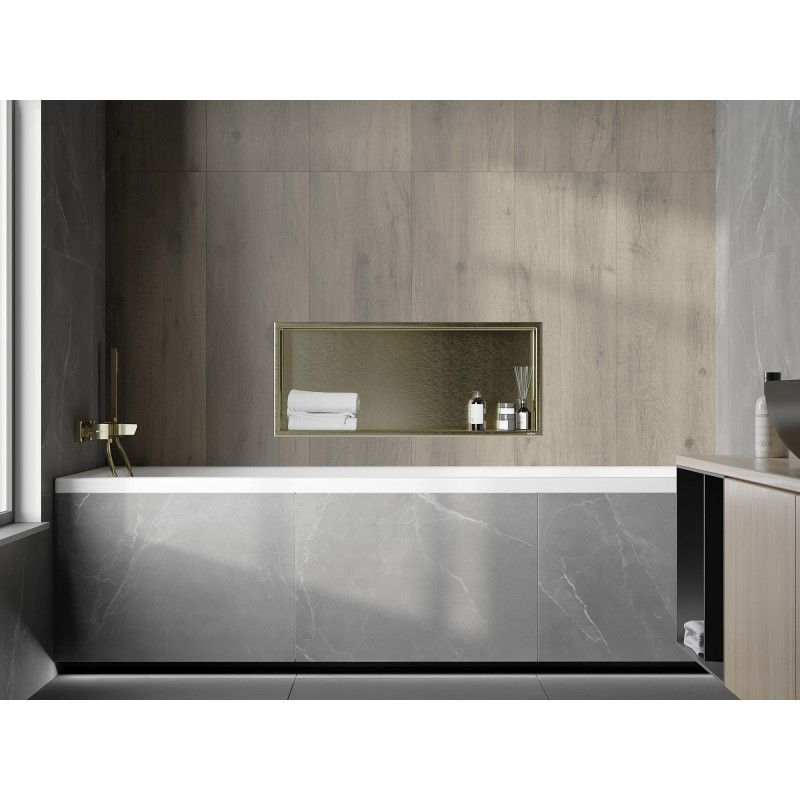 Mexen X-Wall-R nástěnná police s límcem 75 x 30 cm, zlatá kartáčovaná - 1950753010