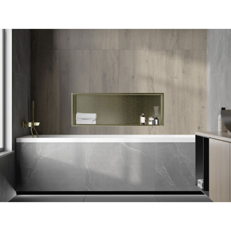 Mexen X-Wall-R výklenková police s lemem 90 x 30 cm, zlatá kartáčovaná - 1950903010