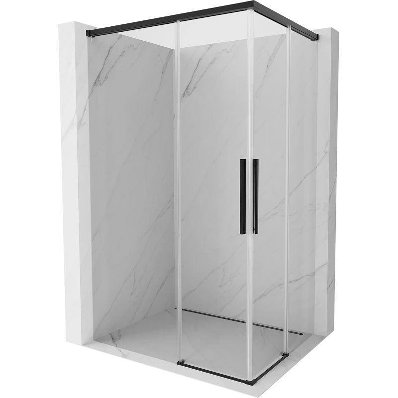 Mexen Rox Duo posuvný sprchový kout 120 x 100 cm, transparentní, černý - 8C2D-120-100-70-00