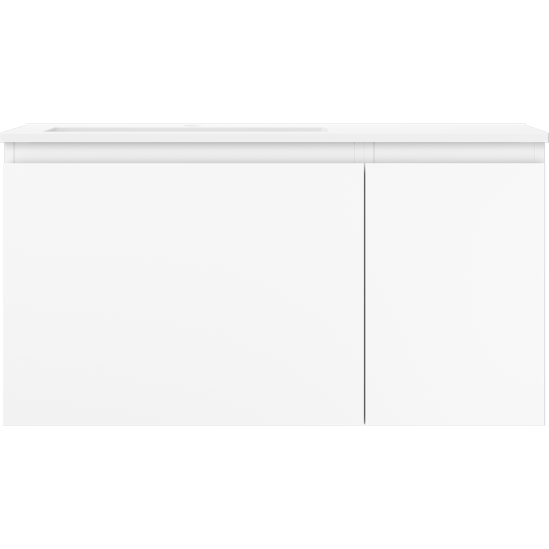 Mexen Orio koupelnová skříňka 90 cm s umyvadlem Otis vlevo, 1S, 1D, bílá mat - 91A13-09047-3-BBFF01-W18L01