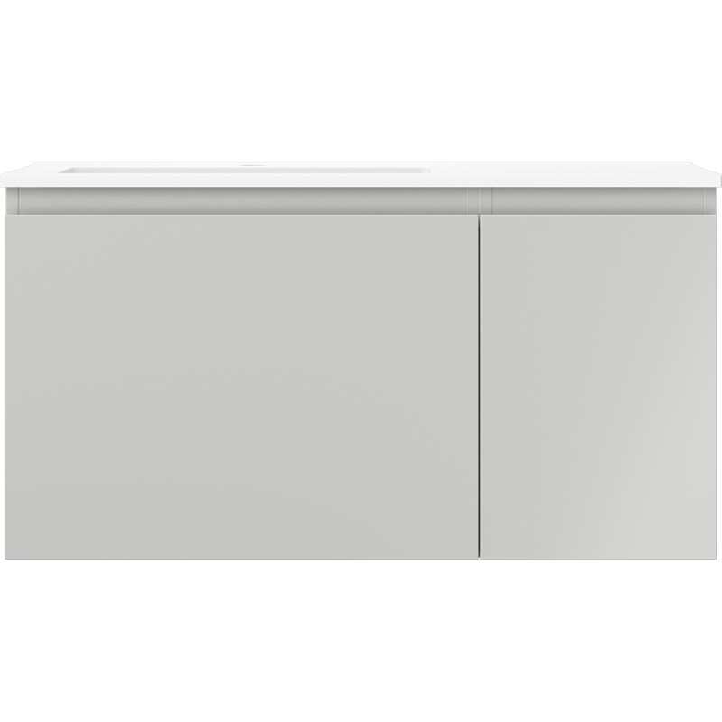 Mexen Orio koupelnová skříňka 90 cm s umyvadlem Otis levá, 1S, 1D, šedá matná/bílá matná - 91A13-09047-3-BBFF62-W18L01