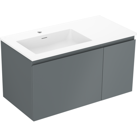 Mexen Orio koupelnová skříňka 90 cm s umyvadlem Otis levým, 1S, 1D, grafit mat/bílá mat - 91A13-09047-3-BBFF66-W18L01