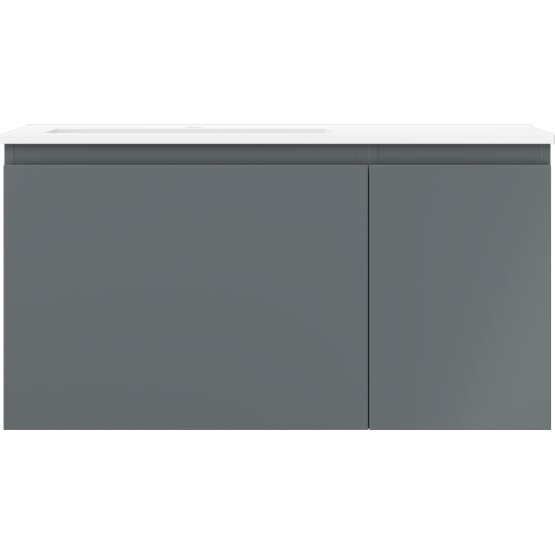 Mexen Orio koupelnová skříňka 90 cm s umyvadlem Otis levým, 1S, 1D, grafit mat/bílá mat - 91A13-09047-3-BBFF66-W18L01