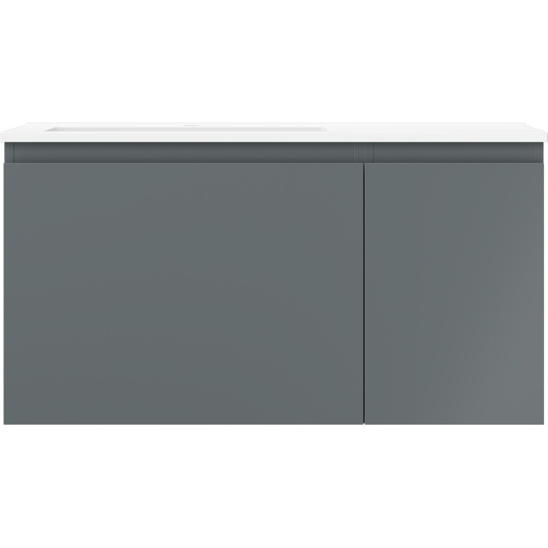 Mexen Orio koupelnová skříňka 90 cm s umyvadlem Otis vlevo, 1S, 1D, grafit mat/bílá mat - 91A13-09047-3-BBFF66-W18L01