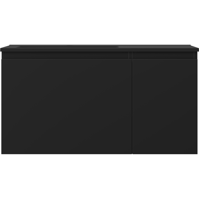 Mexen Orio koupelnová skříňka 90 cm s umyvadlem Otis vlevo, 1S, 1D, černá mat - 91A13-09047-3-BBFF71-W18L71