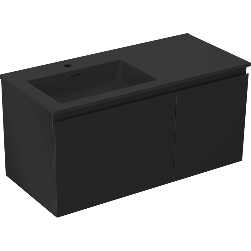 Mexen Orio koupelnová skříňka 100 cm s umyvadlem Otis levá, 1S, 1D, černá matná - 91A13-10047-3-BBFF71-W18L71