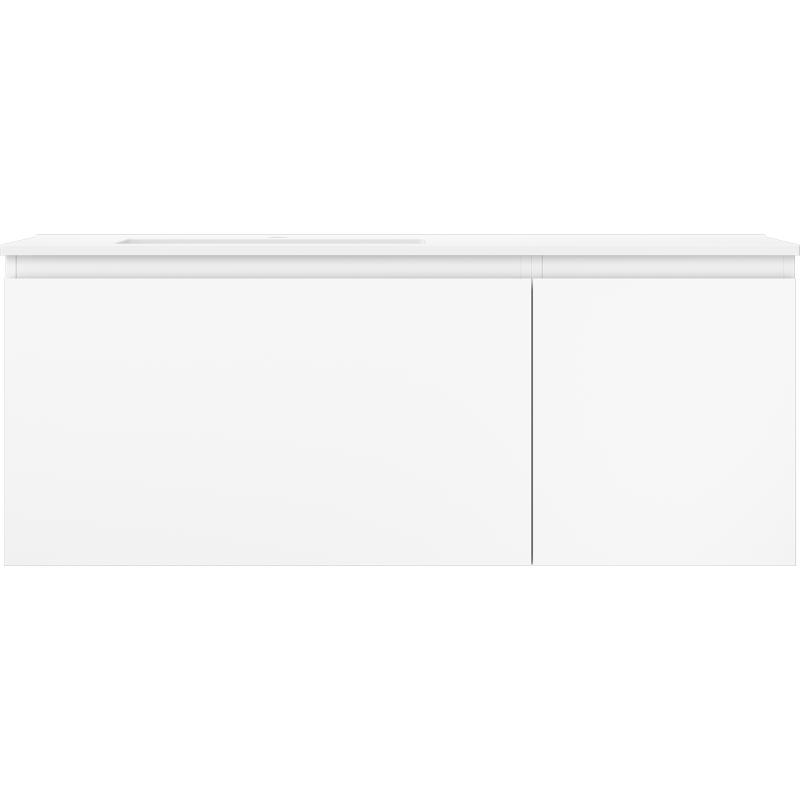 Mexen Orio koupelnová skříňka 120 cm s umyvadlem Otis vlevo, 1S, 1D, bílá matná - 91A13-12047-3-BBFF01-W18L01