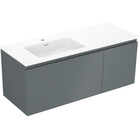 Mexen Orio koupelnová skříňka 120 cm s umyvadlem Otis vlevo, 1S, 1D, grafit mat/bílá mat - 91A13-12047-3-BBFF66-W18L01