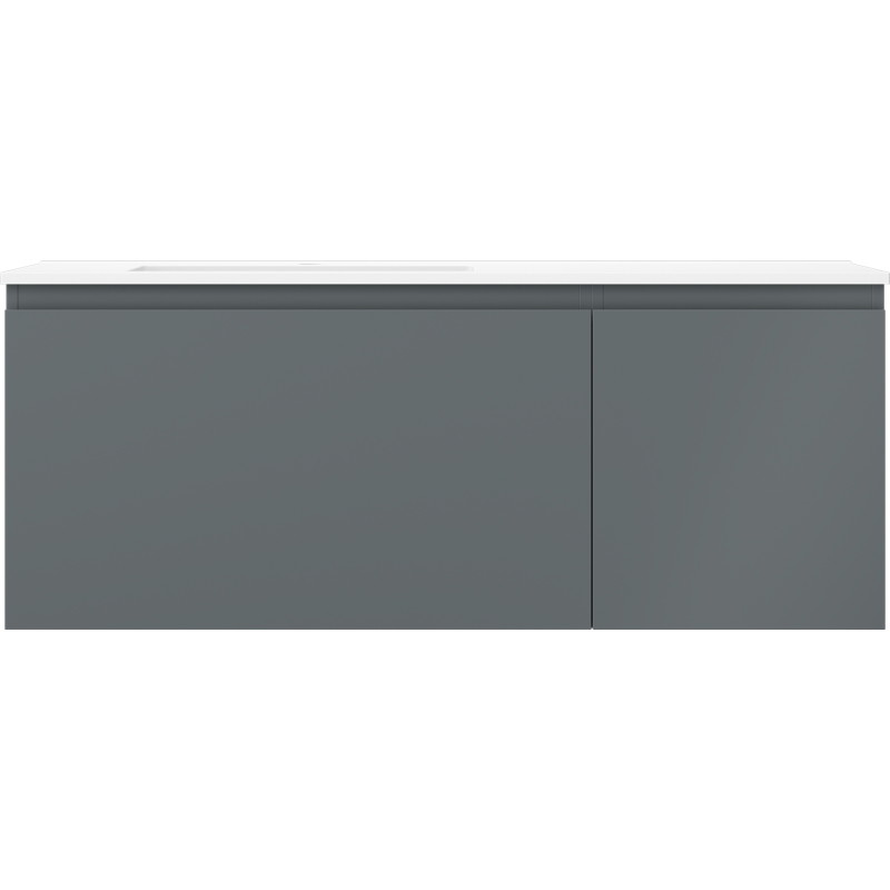 Mexen Orio koupelnová skříňka 120 cm s umyvadlem Otis vlevo, 1S, 1D, grafit mat/bílá mat - 91A13-12047-3-BBFF66-W18L01