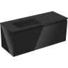 Mexen Orio koupelnová skříňka 120 cm s umyvadlem Otis vlevo, 1S, 1D, černý lesk/černý mat - 91A13-12047-3-BBFF70-W18L71