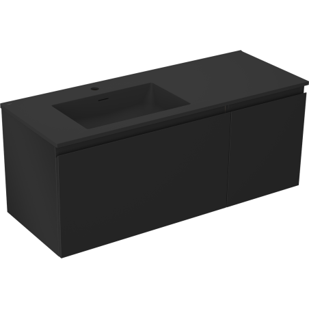 Mexen Orio koupelnová skříňka 120 cm s umyvadlem Otis levá, 1S, 1D, černá mat - 91A13-12047-3-BBFF71-W18L71