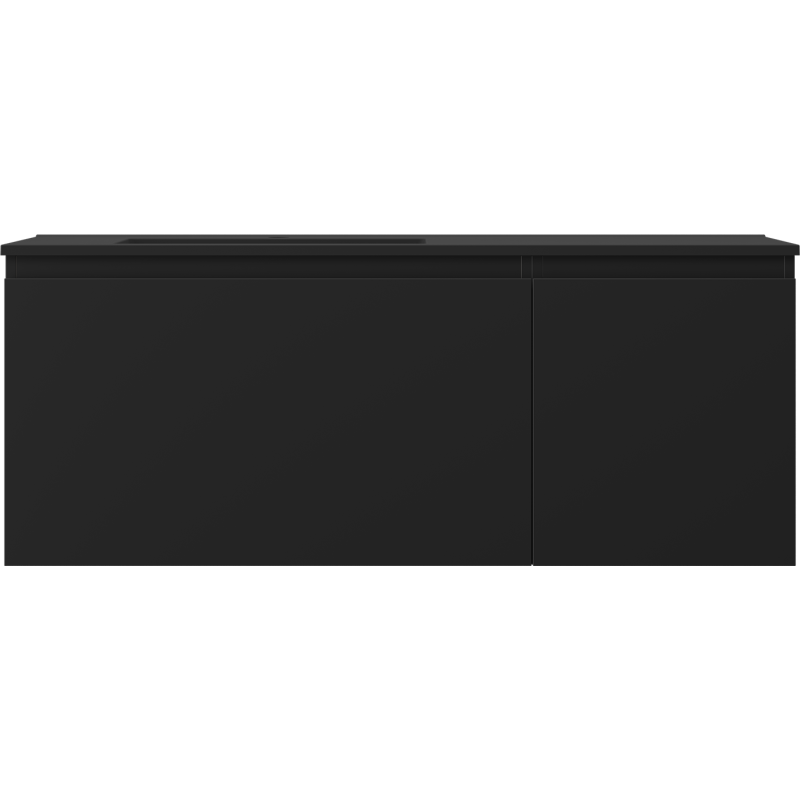 Mexen Orio koupelnová skříňka 120 cm s umyvadlem Otis levá, 1S, 1D, černá mat - 91A13-12047-3-BBFF71-W18L71