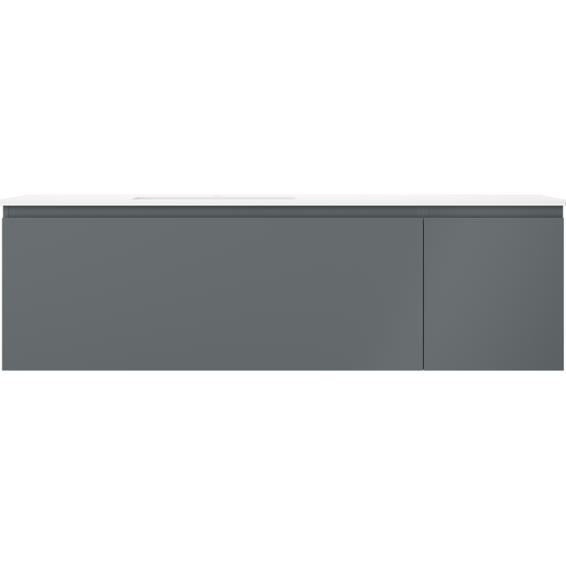 Mexen Orio koupelnová skříňka 160 cm s umyvadlem Otis levá, 1S, 1D, grafit mat/bílá mat - 91A13-16047-3-BBFF66-W18L01