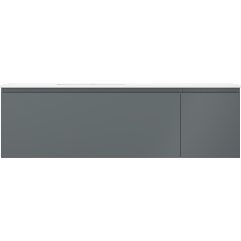 Mexen Orio koupelnová skříňka 160 cm s umyvadlem Otis vlevo, 1S, 1D, grafit mat/bílá mat - 91A13-16047-3-BBFF66-W18L01