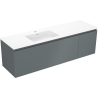 Mexen Orio koupelnová skříňka 160 cm s umyvadlem Otis vlevo, 1S, 1D, grafit mat/bílá mat - 91A13-16047-3-BBFF66-W18L01