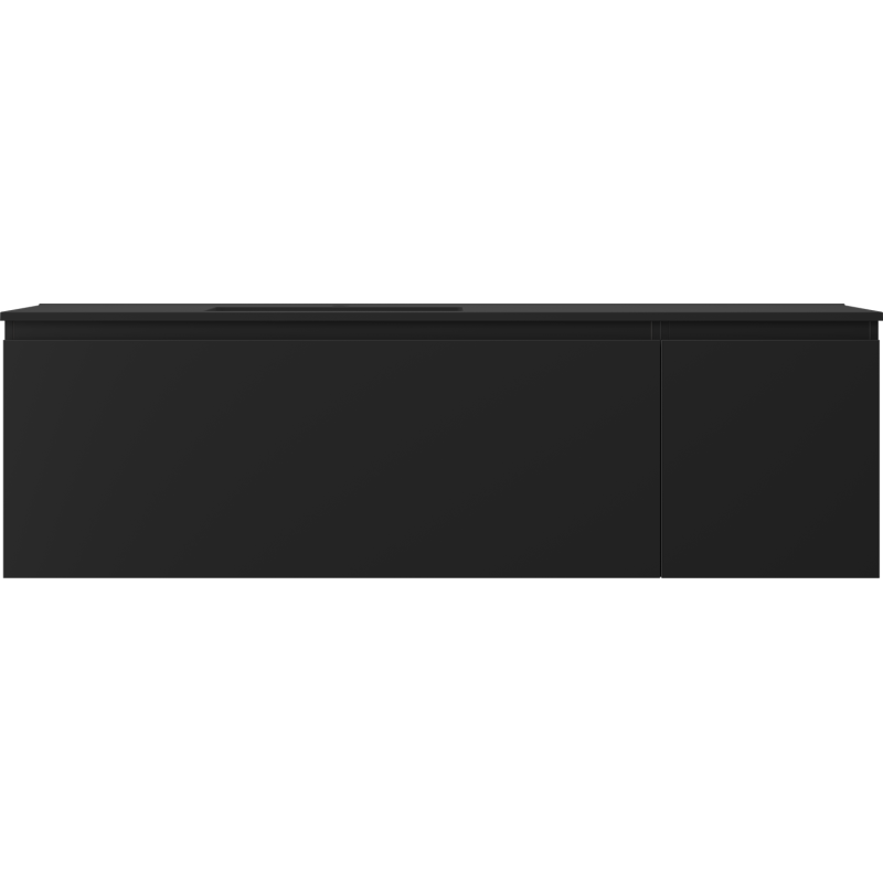 Mexen Orio koupelnová skříňka 160 cm s umyvadlem Otis vlevo, 1S, 1D, černá mat - 91A13-16047-3-BBFF71-W18L71