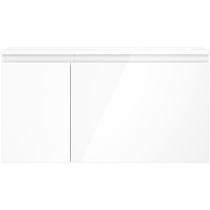 Mexen Orio koupelnová skříňka 90 cm s umyvadlem Otis pravá, 1S, 1D, bílá lesk - 91A13-09047-3-BBFF00-W18P00
